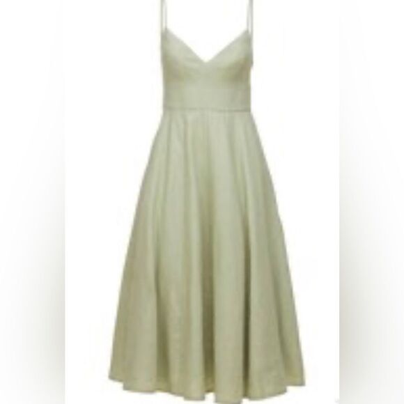 Zimmermann the Dancer Picnic Linen Dress in sage - Picture 2 of 7